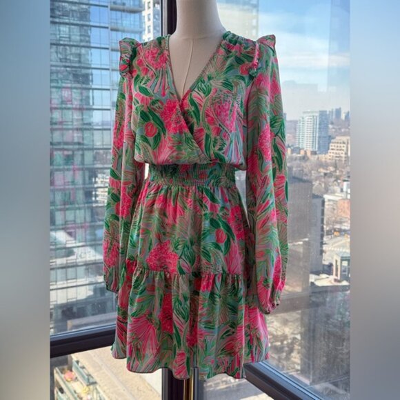 🆕 LILLY PULITZER 🧿 NWT Taviana Stretch Dress, Coming in Hot Blue Horizon, Sz00 - Picture 4 of 15